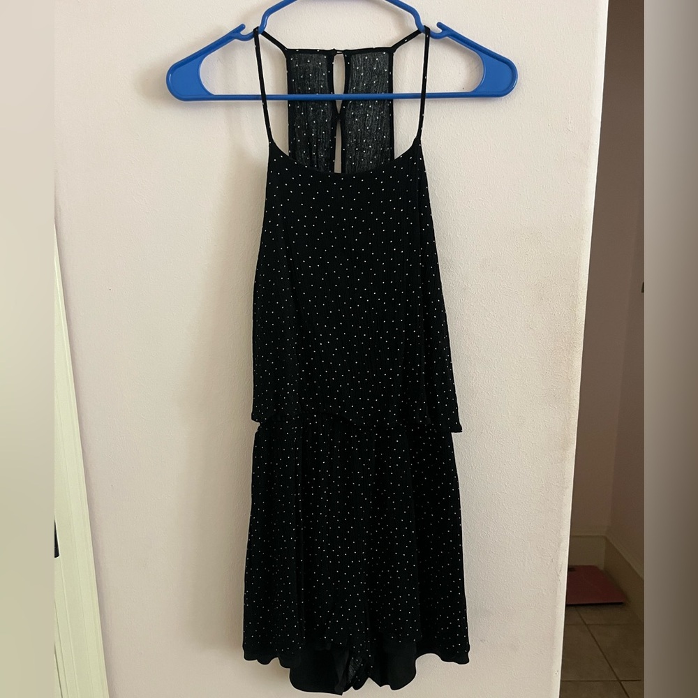 Altar'd State Black and White Tiered Ruffled Romper
